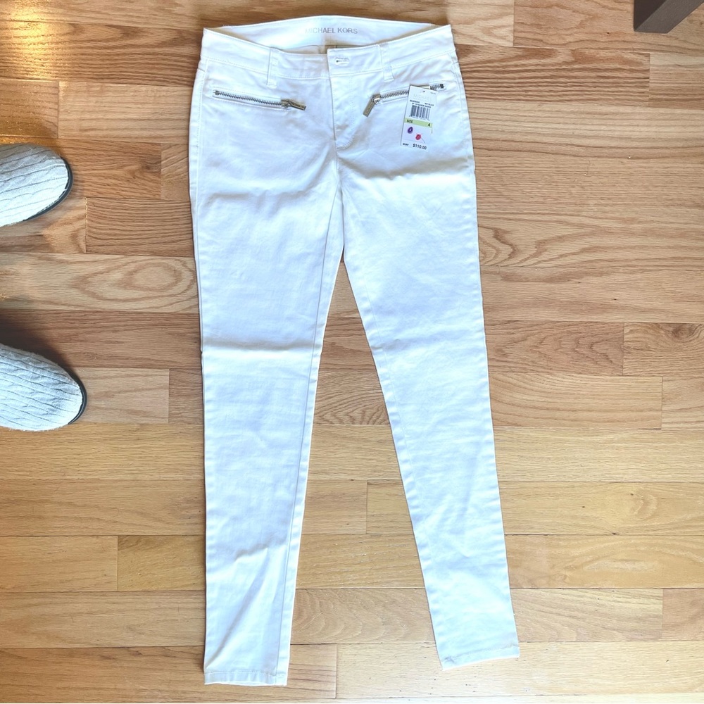 NWT Michael Kors white skinny jeans